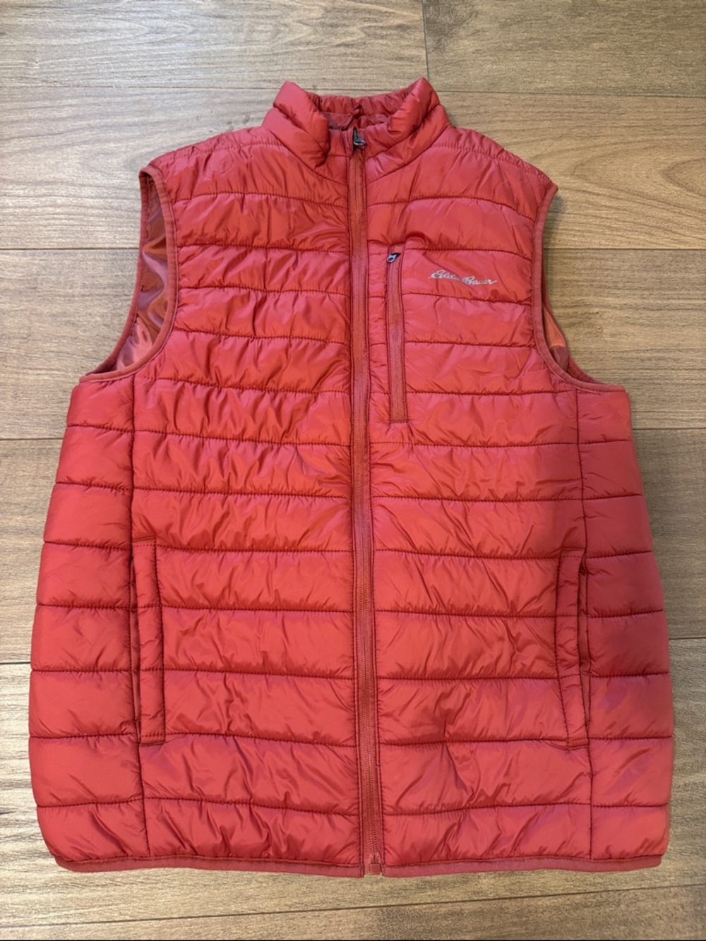 Eddie Bauer Brick Red Quilted Puffer Jacket Vest